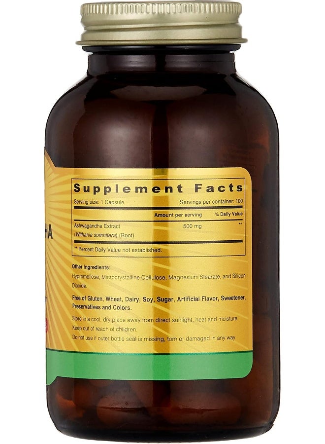 SUNSHINE NUTRITION أشواغاندا 500 ملغ 100 كبسولة - Image 2