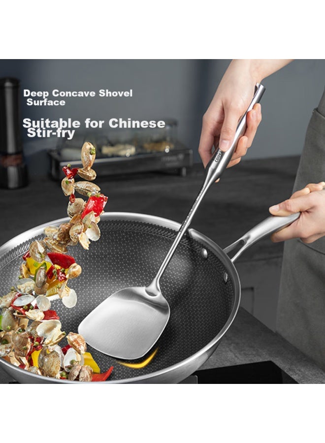 COOKER KING Chuidahuang Kitchen Utensil Set, 304 Stainless Steel Spatula And Soup Ladle Two-piece Set, For Iron And Stainless Steel Wok, Non-coated Pan Specific - Image 4