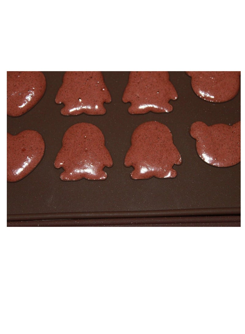 X-Haibei Macaron Mat Macaroon Baking Cookies Pastry Sheet Homemade Heart Bear Penguin Dia. 1.5inch  - Image 2
