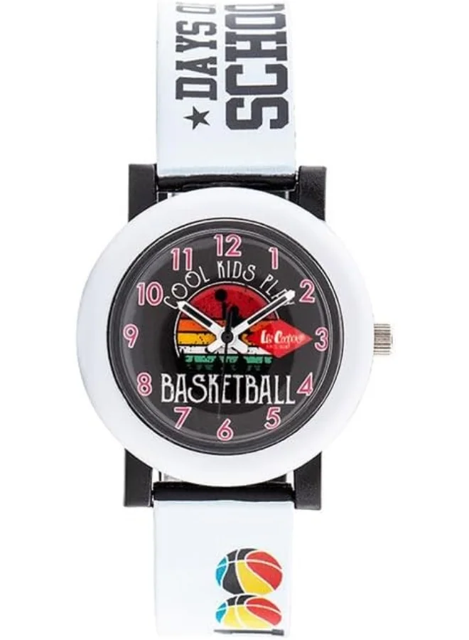 لي كوبر Lee Cooper Kids PC21S Movement Watch, Analog Display and Silicone Strap - LC.K.2.653, White