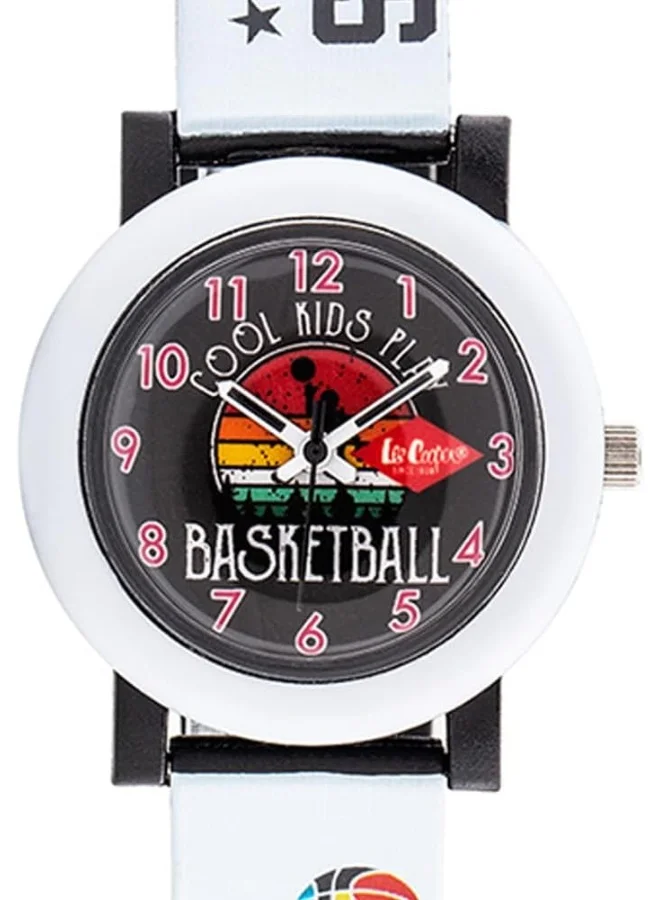 لي كوبر Lee Cooper Kids PC21S Movement Watch, Analog Display and Silicone Strap - LC.K.2.653, White