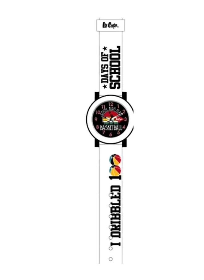 لي كوبر Lee Cooper Kids PC21S Movement Watch, Analog Display and Silicone Strap - LC.K.2.653, White