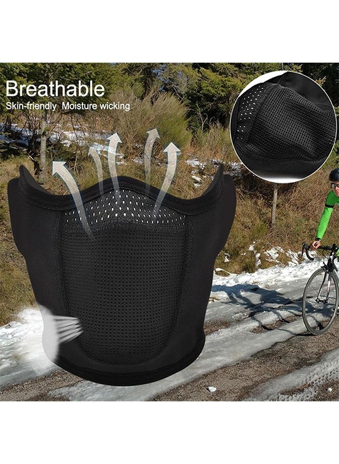 HS Half Face Mask Windproof Men Women For Skiing Snowboarding Motorcycling Winter Outdoor Sports Highly Breathable, Black  - Image 4