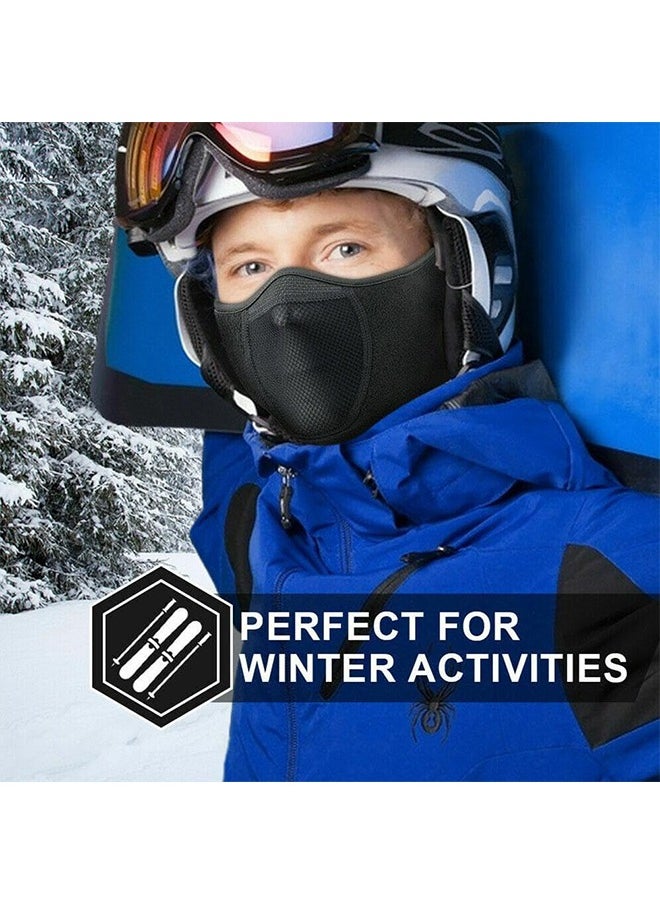 HS Half Face Mask Windproof Men Women For Skiing Snowboarding Motorcycling Winter Outdoor Sports Highly Breathable, Black  - Image 3