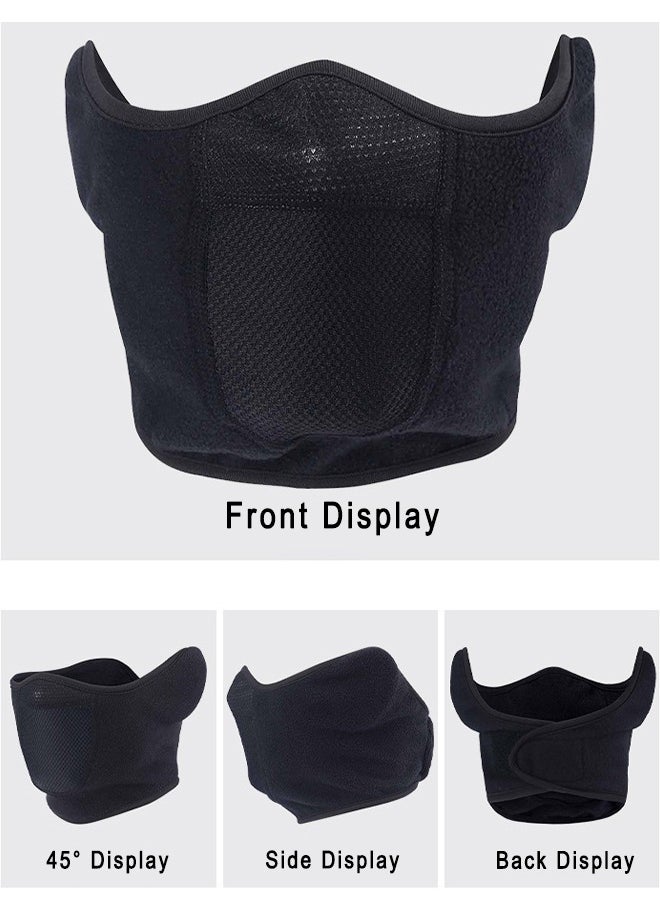 HS Half Face Mask Windproof Men Women For Skiing Snowboarding Motorcycling Winter Outdoor Sports Highly Breathable, Black  - Image 2