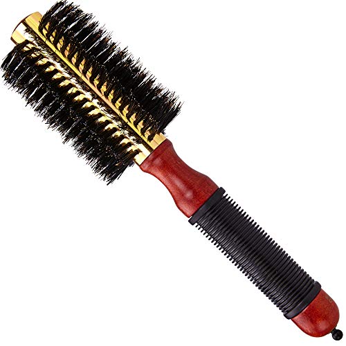Cantor Small Round Blow Dry Brush - Boar Bristle, Thermal Metal Barrel, Professional Anti-Static Roller Hair Brush for Styling and Blow Drying - Bonus Sectioning Pick - 12 Row, 2.5” - By Cantor - Image 1