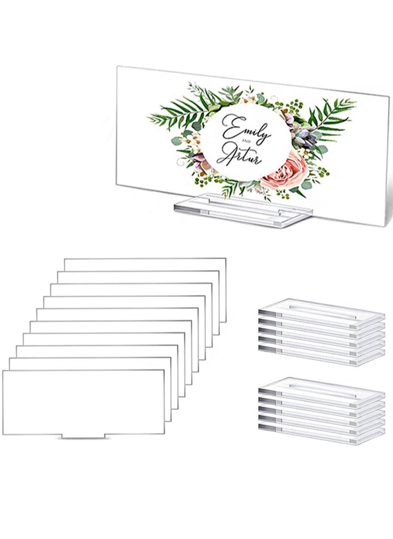 Aikanbo 10 Pack Acrylic Name Plate Personalized Desk Name Plaque Sign Clear Acrylic Panel Rectangle Acrylic Sheet Blank for Office Desk Decor (6 x 15cm)  - Image 1