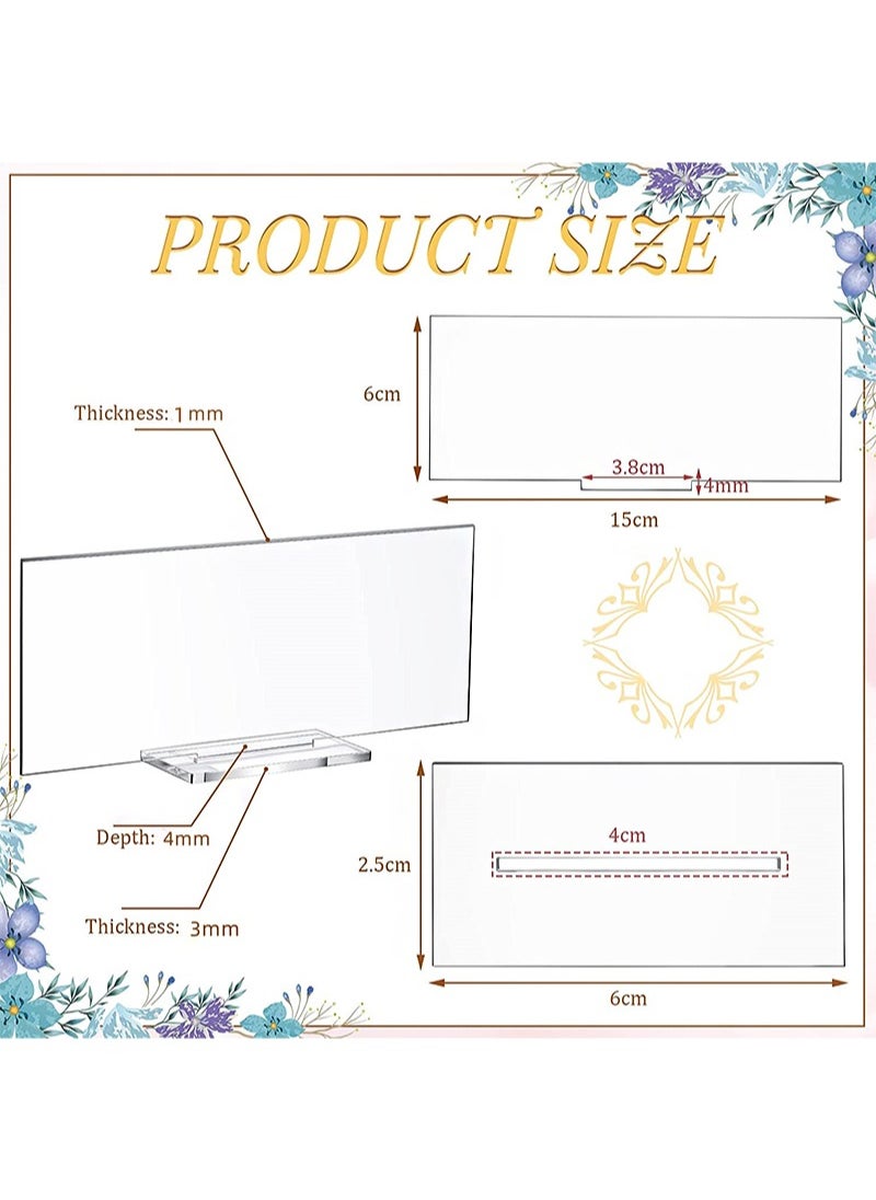 Aikanbo 10 Pack Acrylic Name Plate Personalized Desk Name Plaque Sign Clear Acrylic Panel Rectangle Acrylic Sheet Blank for Office Desk Decor (6 x 15cm)  - Image 2