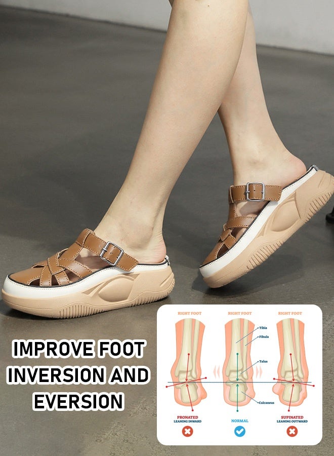 Women's sandals for fitness, running, walking, and casual wear - stylish, lightweight, breathable, anti-slip, comfortable, height-increasing, and soft. - Image 3