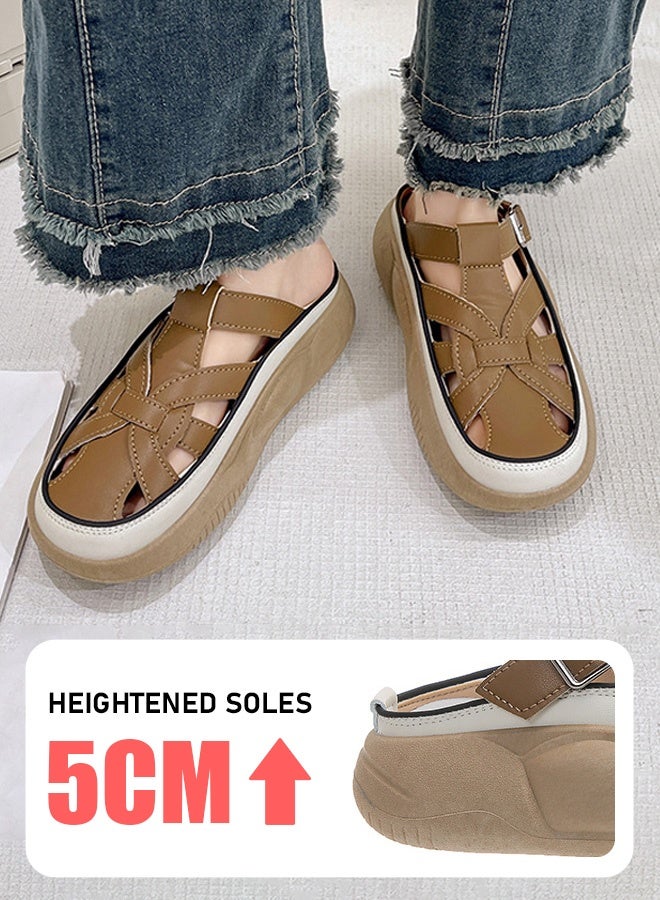 Women's sandals for fitness, running, walking, and casual wear - stylish, lightweight, breathable, anti-slip, comfortable, height-increasing, and soft. - Image 2