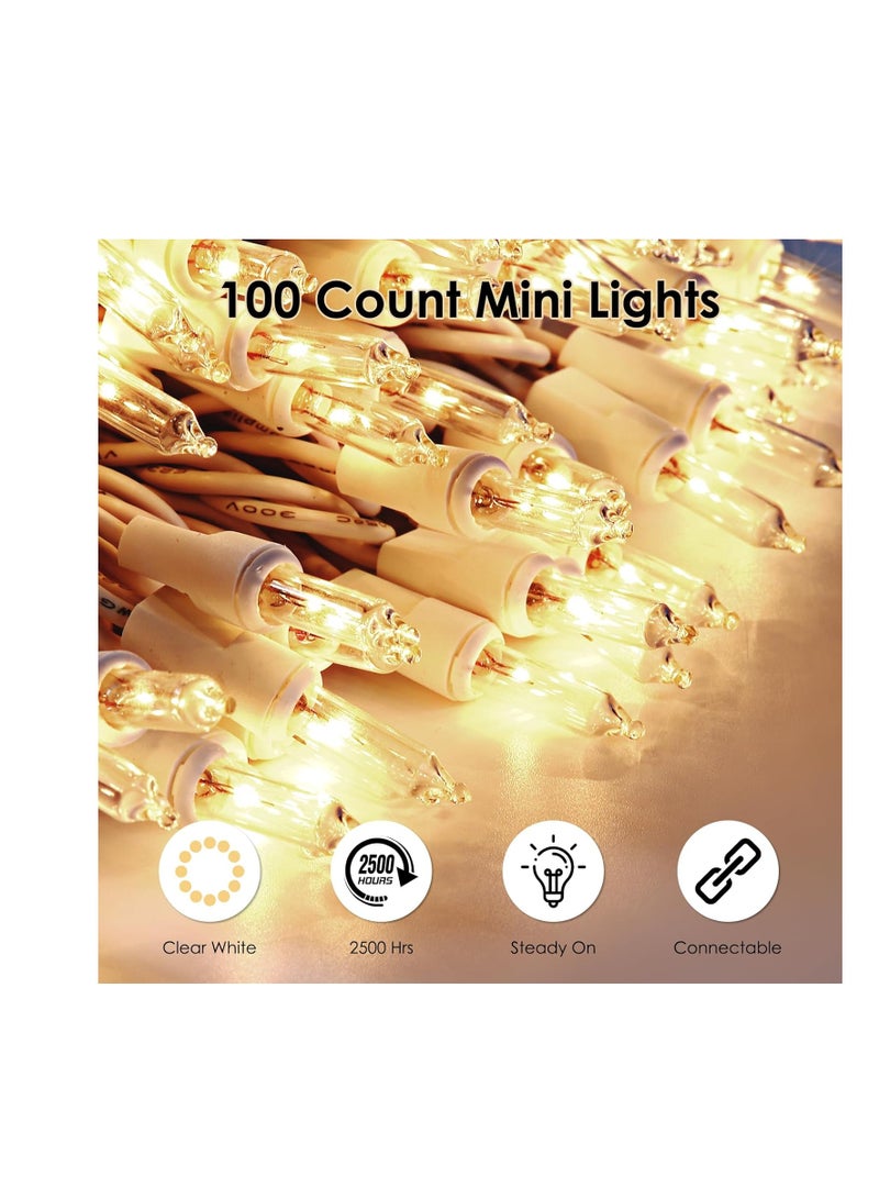 general Lights 100 Count Clear White Wire UL Certified Connectable Warm White String Lights for Christmas Tree,Garland,Home,Patio, Wedding,Party,Festival Decor - Image 2