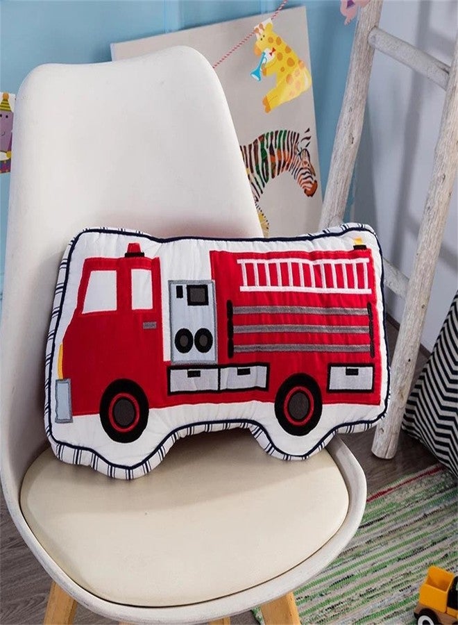 Brandream Boys Pillow Fire Truck Pillow Boys Cotton Decorative Throw Pillows Couch Bed Living Room Kids Bedroom Decor - Image 1
