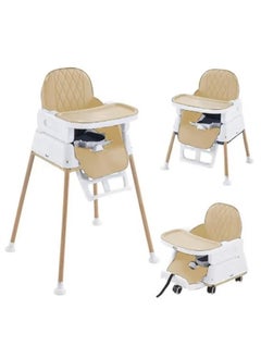 Hihonor 3 in 1 Baby & Infant Dining Chair, Baby High Chair, Foldable Dining Chair, Easy Clean Removable Cushion with Adjustable and Foldable Feet, 5-Point Safety Belt CY-74156 (Beige)  - Image 1