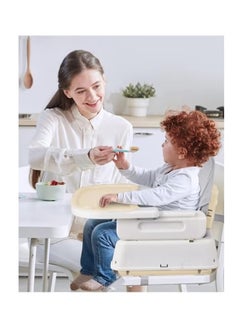 Hihonor 3 in 1 Baby & Infant Dining Chair, Baby High Chair, Foldable Dining Chair, Easy Clean Removable Cushion with Adjustable and Foldable Feet, 5-Point Safety Belt CY-74156 (Beige)  - Image 3