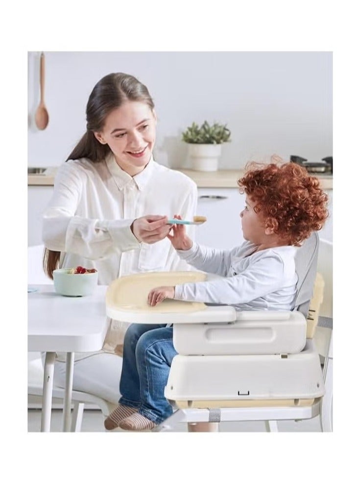 Hihonor 3 in 1 Baby & Infant Dining Chair, Baby High Chair, Foldable Dining Chair, Easy Clean Removable Cushion with Adjustable and Foldable Feet, 5-Point Safety Belt CY-74156 (Beige)  - Image 3