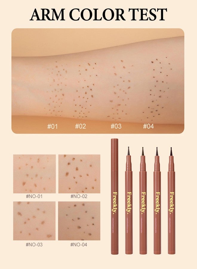 Erinde قلم النمش إيريندي 2 قطعة، طابع نمش مزيف مقاوم للماء، بقع نمش وجه مزيفة، مكياج يدوم طويلاً ويجف بسرعة، صانع نمش ناعم وطبيعي، 01 بني فاتح - Image 3