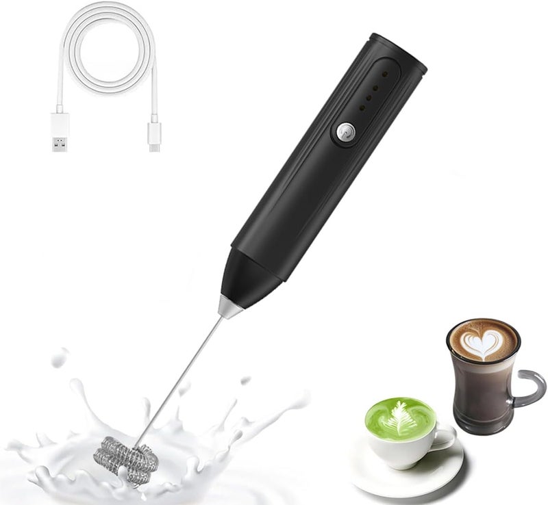 MITCMOLARD Milk Frother, Coffee Mixer, Rechargeable Coffee Frother, Milk Frother Handheld, Coffe Whisk, Coffee Stirrer for Latte Cappuccino, Coffee Beater, Milk Foam Maker 3 Speeds, Coffe Blender - Image 1