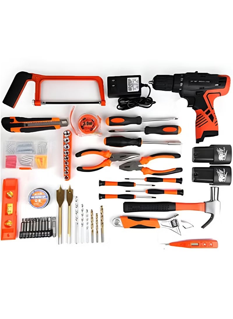 LOOPITYS - 45-piece Household Hand Tool Kit, Essential Household Hand Tool Kit, Plastic Tool Box with Storage Space, Hardware Hand Tool Kit, Household Combination Tool Kit, Repair Tool Kit - Image 1