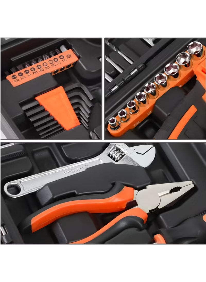 LOOPITYS - 45-piece Household Hand Tool Kit, Essential Household Hand Tool Kit, Plastic Tool Box with Storage Space, Hardware Hand Tool Kit, Household Combination Tool Kit, Repair Tool Kit - Image 1