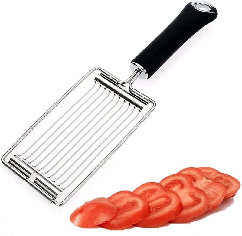 Jukmen New Tomato SlicerStainless Steel Eggs SlicerHandheld StRawsberry Slicer with Handle Multifunctional Knife with Stainless Steel Luncheon Cutter Separator Egg Hard - Image 1