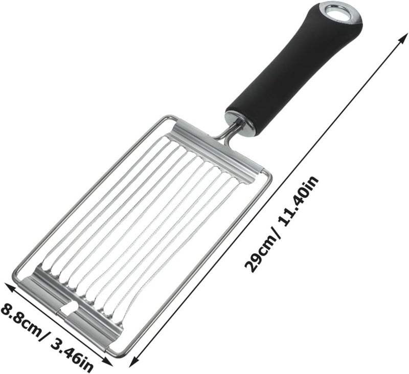 Jukmen New Tomato SlicerStainless Steel Eggs SlicerHandheld StRawsberry Slicer with Handle Multifunctional Knife with Stainless Steel Luncheon Cutter Separator Egg Hard - Image 3