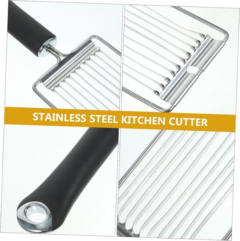 Jukmen New Tomato SlicerStainless Steel Eggs SlicerHandheld StRawsberry Slicer with Handle Multifunctional Knife with Stainless Steel Luncheon Cutter Separator Egg Hard - Image 4
