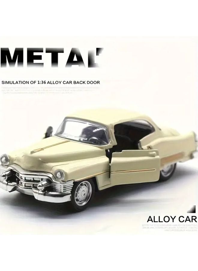White 1 36 Scale Alloy Metal Classic Car Model Toy With Opening Doors Vintage Retro - Image 1
