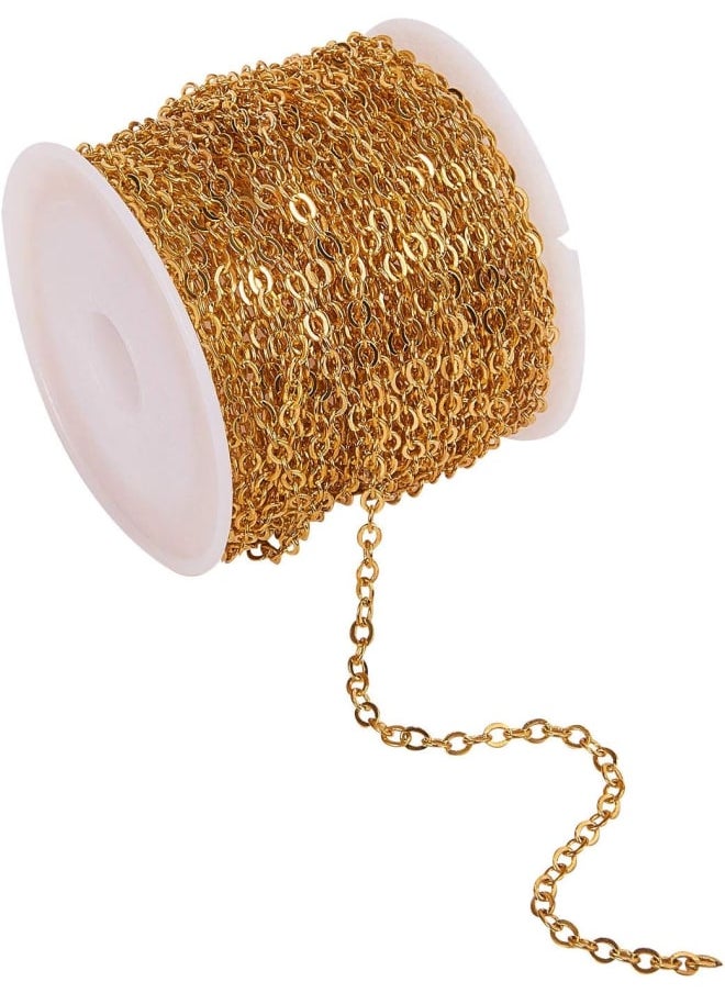 Generic - Specifications:What You Get: One roll of 32.8 feet(10 Meters) chain made of Brass.Size: about 3.5mm long, 3mm wide, 0.5mm thick.Wide Application: You could use them to decorate lamp shades, attach to table cloths, make curtain, create your own chandeliers, necklaces, bracelets, earrings, eyeglass chain holder and and so on.Easy to Use and Store: The chain is rolling in a reel to avoid knotting; when not in use, just roll it back to the reel, easy and convenient.Gift Idea: Beautiful Look perfect luxury gift to make jewelry or other chain products for Any Occasion, Birthday, Father’s Day, Mother's Day, Anniversary, Valentine's Day, Prom, Christmas, Wedding Party.Kindly Note:Color might be slightly different from the picture because of different display device.For any questions about our products, please contact us directly and we will assist you resolve any issue. - Image 1