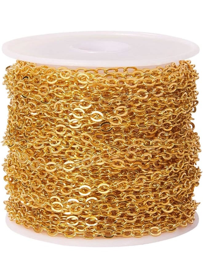 Generic - Specifications:What You Get: One roll of 32.8 feet(10 Meters) chain made of Brass.Size: about 3.5mm long, 3mm wide, 0.5mm thick.Wide Application: You could use them to decorate lamp shades, attach to table cloths, make curtain, create your own chandeliers, necklaces, bracelets, earrings, eyeglass chain holder and and so on.Easy to Use and Store: The chain is rolling in a reel to avoid knotting; when not in use, just roll it back to the reel, easy and convenient.Gift Idea: Beautiful Look perfect luxury gift to make jewelry or other chain products for Any Occasion, Birthday, Father’s Day, Mother's Day, Anniversary, Valentine's Day, Prom, Christmas, Wedding Party.Kindly Note:Color might be slightly different from the picture because of different display device.For any questions about our products, please contact us directly and we will assist you resolve any issue. - Image 1