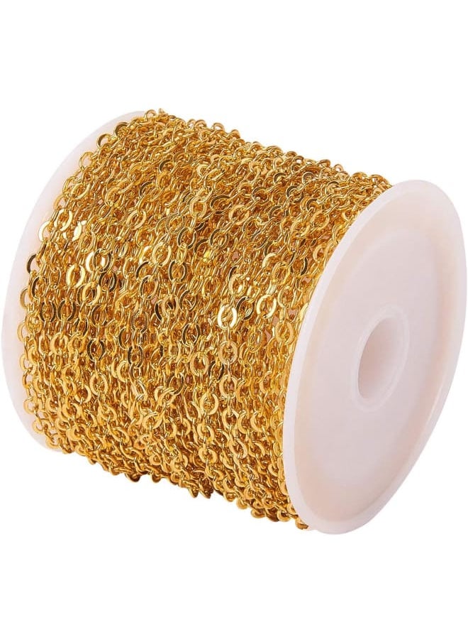 Generic - Specifications:What You Get: One roll of 32.8 feet(10 Meters) chain made of Brass.Size: about 3.5mm long, 3mm wide, 0.5mm thick.Wide Application: You could use them to decorate lamp shades, attach to table cloths, make curtain, create your own chandeliers, necklaces, bracelets, earrings, eyeglass chain holder and and so on.Easy to Use and Store: The chain is rolling in a reel to avoid knotting; when not in use, just roll it back to the reel, easy and convenient.Gift Idea: Beautiful Look perfect luxury gift to make jewelry or other chain products for Any Occasion, Birthday, Father’s Day, Mother's Day, Anniversary, Valentine's Day, Prom, Christmas, Wedding Party.Kindly Note:Color might be slightly different from the picture because of different display device.For any questions about our products, please contact us directly and we will assist you resolve any issue. - Image 1
