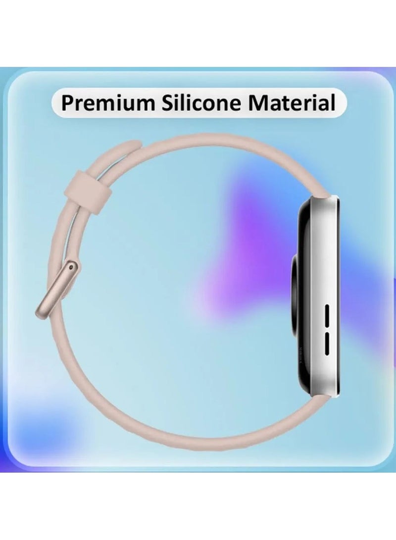 Silicone Strap Compatible with Huawei Watch Fit 3, Adjustable Silicone Sport Watch Band Replacement Wristband for Men Women (Sand Pink) - Image 5