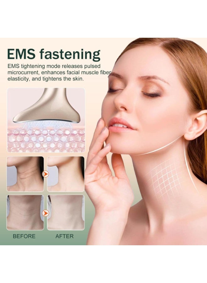 CMGTYYD. تدليك الوجه المحمول وأجهزة الرفع الكهربائية - نحت الوجه السيليكون الكهربائي مع EMS Microcurrent ، 45 درجة مئوية الحرارة ، 4 أوضاع LED والاهتزاز - مضاد للشيخوخة ، مضاد لتجاعيد تشديد الجلد للوجه والرقبة - Image 2