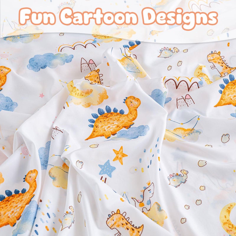 LONAVA Twin Size Printed Kids Sheet Set - 3 Piece Wrinkle-Free Cute Luxurious Soft Microfiber Sheet  OEKO-TEX Certified  Deep Pockets  Breathable & Elastic  Dino Adventure - Image 3