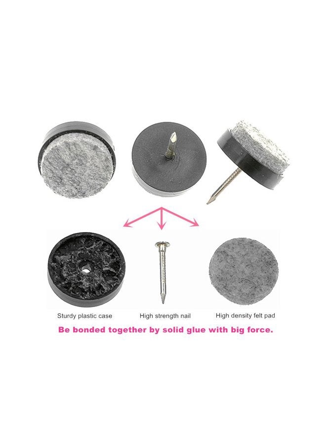 ALIMITOPIA 40pcs Round Heavy Duty Nail-on Anti-Sliding Felt Pad(Dia 0.7"/18mm,Black) for Wooden Furniture Chair Tables Leg Feet by Alimitopia - Image 3