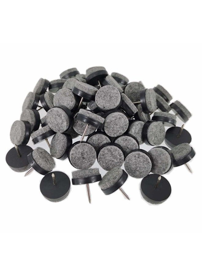 ALIMITOPIA 40pcs Round Heavy Duty Nail-on Anti-Sliding Felt Pad(Dia 0.7"/18mm,Black) for Wooden Furniture Chair Tables Leg Feet by Alimitopia - Image 1