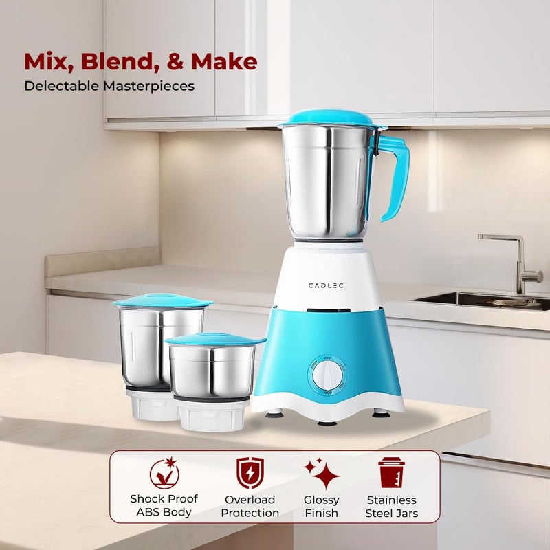 CADLEC MixSphere 4 Jar 750 Watt Mixer Grinder | Intelligent High-Power Motor | Juicer, Blender & Mixer | Advanced Safety Features | Multi-Function for Juicing & Blending | 2-Year Warranty - Image 4