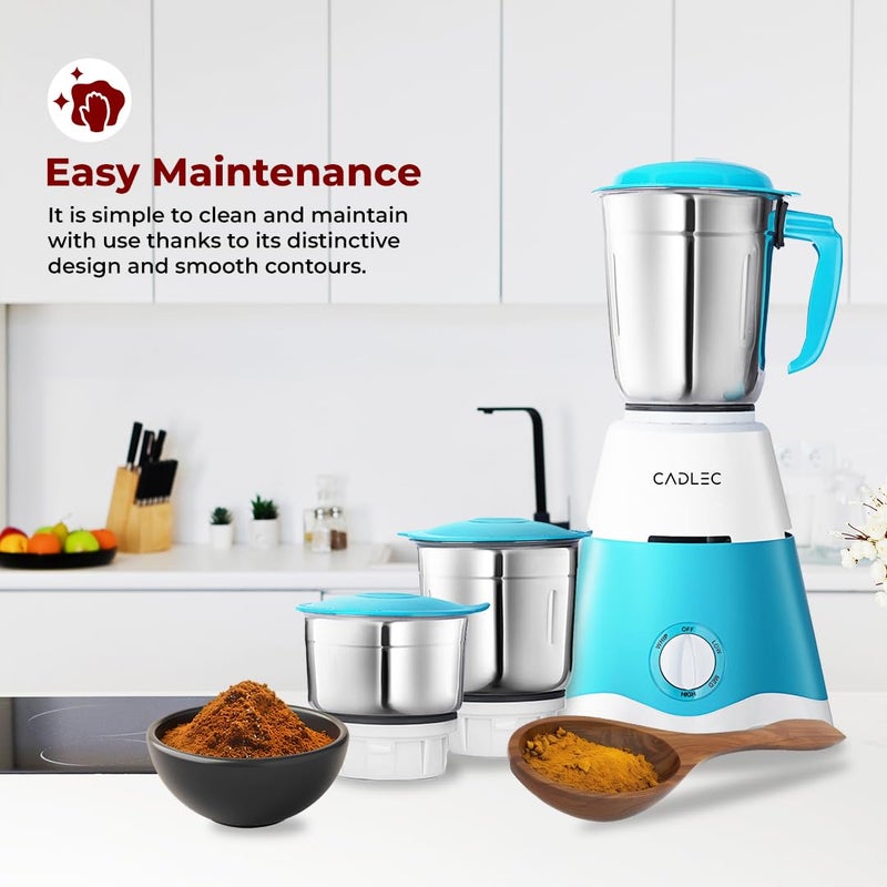 CADLEC MixSphere 4 Jar 750 Watt Mixer Grinder | Intelligent High-Power Motor | Juicer, Blender & Mixer | Advanced Safety Features | Multi-Function for Juicing & Blending | 2-Year Warranty - Image 3