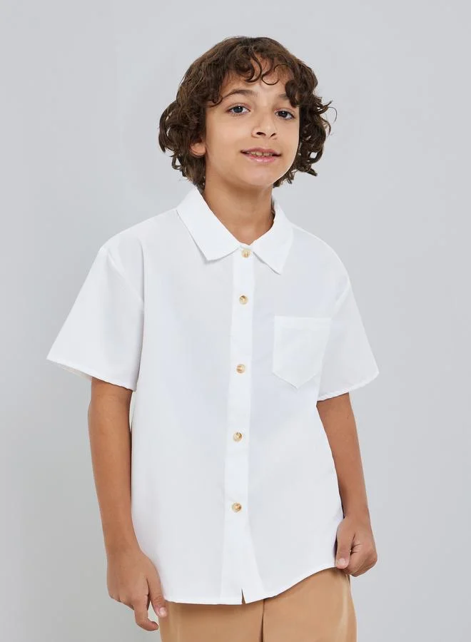 Styli Boys Off-White Short Sleeve Shirt