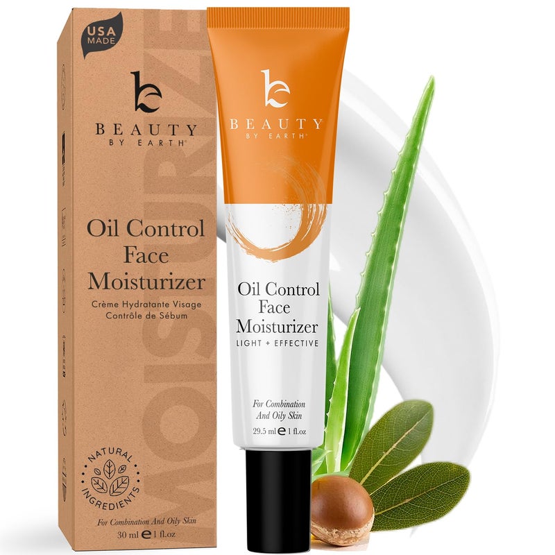 Beauty by Earth Oil Control Face Moisturizer  USA Made with Natural  Organic Ingredients Lightweight and Mattifying Moisturizer for Oily  Acne Prone Skin Face Cream with Niacinamide and Hyaluronic Acid