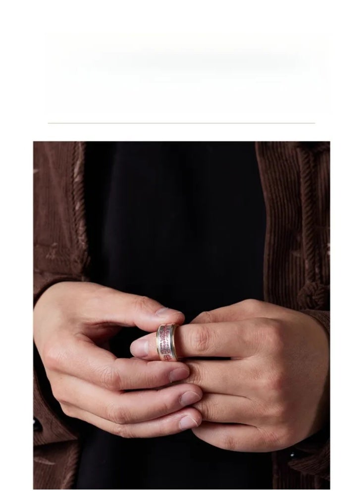 Pure silver men's "Five Wealth Gods" wealth recruitment ring adjustable ring - Image 4
