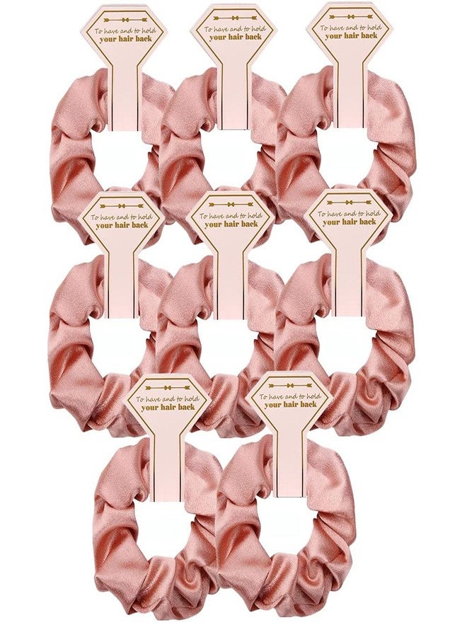Hasoar 8pcs Satin Bridesmaid Proposal Gifts Hair Ties Hair Scrunchies Bachelorette Party Favors Satin Bridesmaid Gift for Wedding Parties (Rose gold) - Image 1