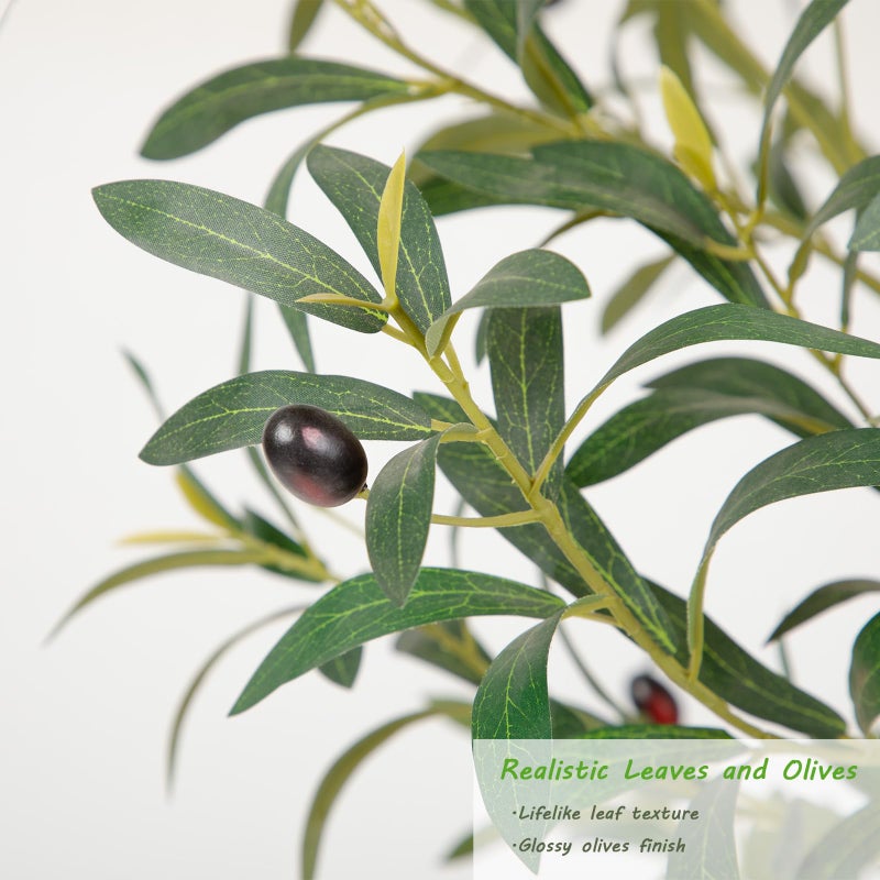 Nafresh Majestic Faux Olive Tree 6ft â€“ Artificial Olive Tree Indoor & Outdoor with Lifelike Leaves & Textured Branches for Living Room, Office, Entryway,Patio - Image 3