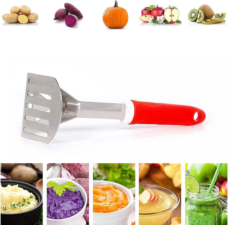 KIDINGTON Stainless Steel Potato Vegetable Pav Bhaji Masher for Kitchen Potato Squeezer Portable Food Crusher Bhaji Press Multicolor - Image 4