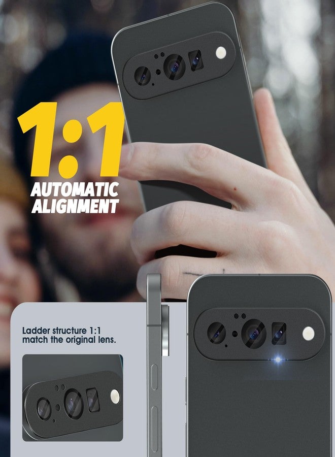 Orzero (2 Pack) Camera Lens Protector Compatible for Google Pixel 10 (Not for Pro/XL Model), Protector de Cámera Premium Metal and Glass Precise Camera Cutouts Anti-Scratch - Graphite Black - Image 5