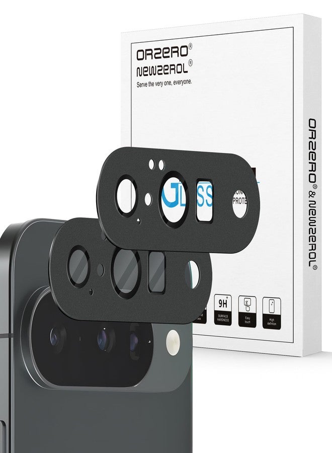Orzero (2 Pack) Camera Lens Protector Compatible for Google Pixel 10 (Not for Pro/XL Model), Protector de Cámera Premium Metal and Glass Precise Camera Cutouts Anti-Scratch - Graphite Black - Image 1