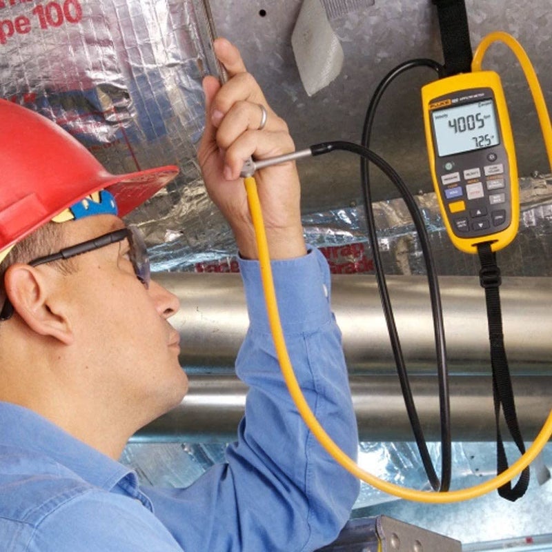 Fluke 922 Airflow Micromanometer with Bright Backlit Display, +/- 0.6 psi Pressure, 16000 fpm Velocity, 99999 cfm Volume - Image 2