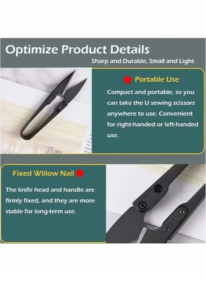 Ailily 3PCS Sewing Scissors Set - U Sewing Scissors Clippers - Embroidery Yarn Scissors Mini Thread Sewing Cutter - Yarn Fishing Mini Small Snips T Nipper - DIY Supplies - Black  - Image 3