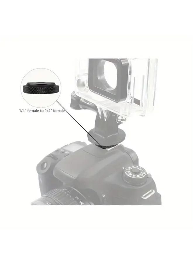 Black 4pcs Camera Hot Shoe Mount 1 4 Inch Nut Dual Thread Adapter for Gimbal Tripod - Image 5