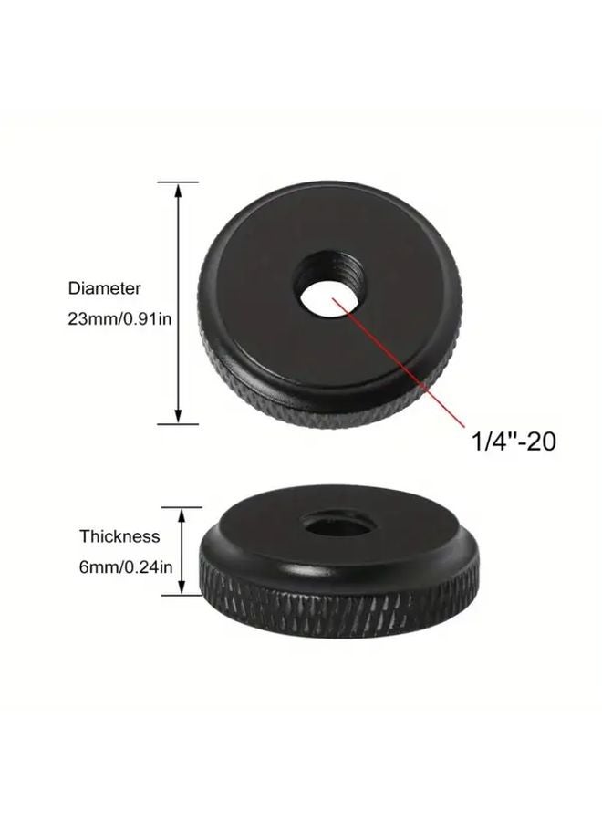 Black 4pcs Camera Hot Shoe Mount 1 4 Inch Nut Dual Thread Adapter for Gimbal Tripod - Image 3