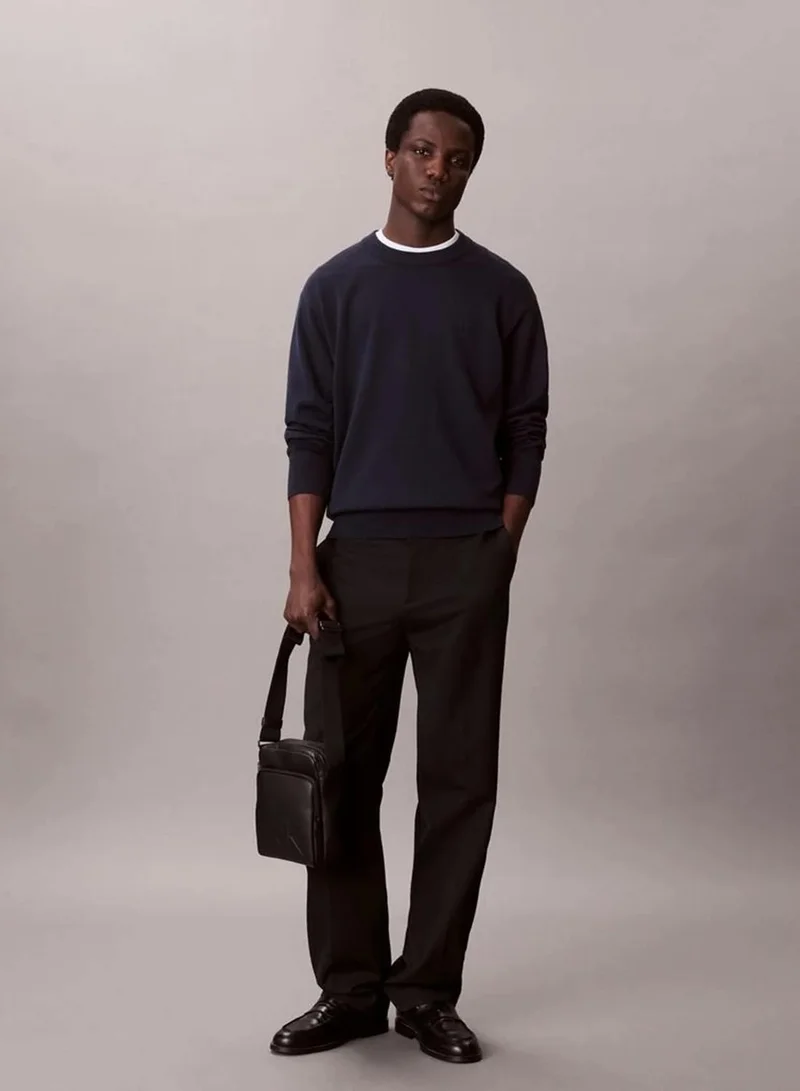 Calvin Klein Black Embossed Monogram Reporter Bag for Men | Best Price UAE